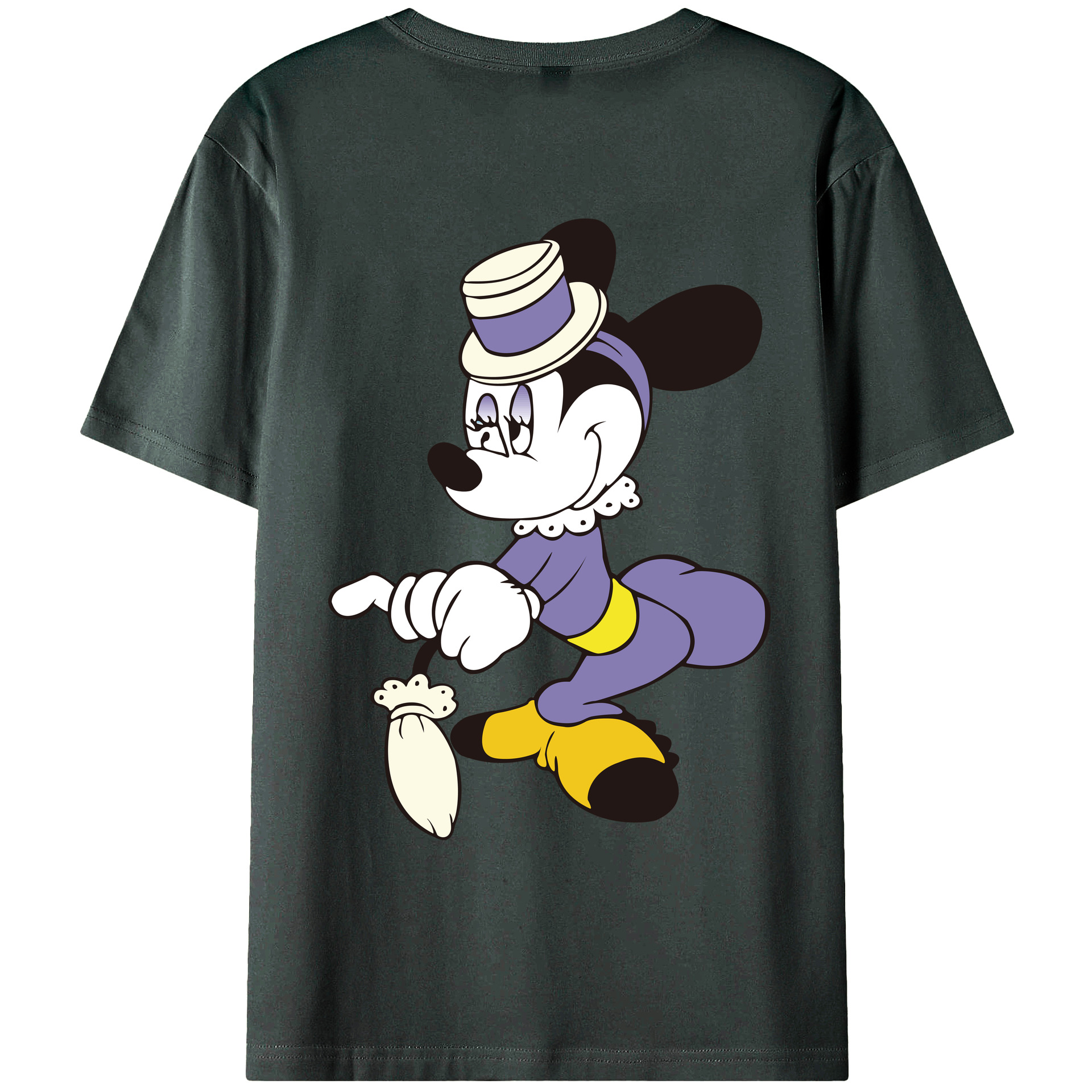 ミッキーマウス Mickey Mouse 綿100％ メンズ半袖Tシャツ（バックプリント） 通気性